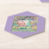 Whimsical 3D Paper Cut Bunny & Easter Eggs Coaster Kartonnen Onderzetters (Schuin)