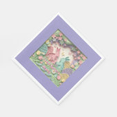 Whimsical 3D Paper Cut Bunny & Easter Eggs Paper Servet (Hoek)