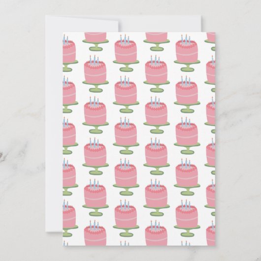 Whimsical 3rd Birthday Cake Kinder Party Custom Kaart (Achterkant)