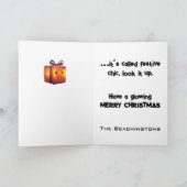 ** Whimsical 40 Glow Funny Magical Christmas AP97 Bedankkaart (Binnen)