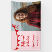 Whimsical 50 and Fabulous Doodle Birthday Photo  Spandoek (Verticaal)