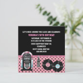 Whimsical 50's Birthday Party Invitation Kaart (Staand voorkant)