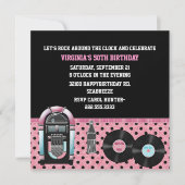 Whimsical 50's Birthday Party Invitation Kaart (Voorkant)