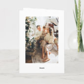Whimsical 5 Foto Boho Beige Kerstboog lint Feestdagen Kaart (Achterkant)