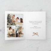 Whimsical 5 Foto Boho Beige Kerstboog lint Feestdagen Kaart (Binnen)