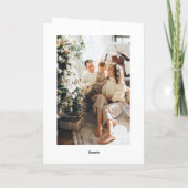 Whimsical 5 Foto Boho Rode Kerstboog lint Feestdagen Kaart (Achterkant)