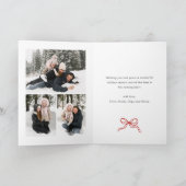 Whimsical 5 Foto Boho Rode Kerstboog lint Feestdagen Kaart (Binnen)