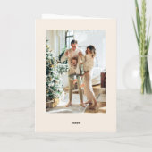 Whimsical 5 Foto Boho Rode Kerstboog lint Feestdagen Kaart (Achterkant)