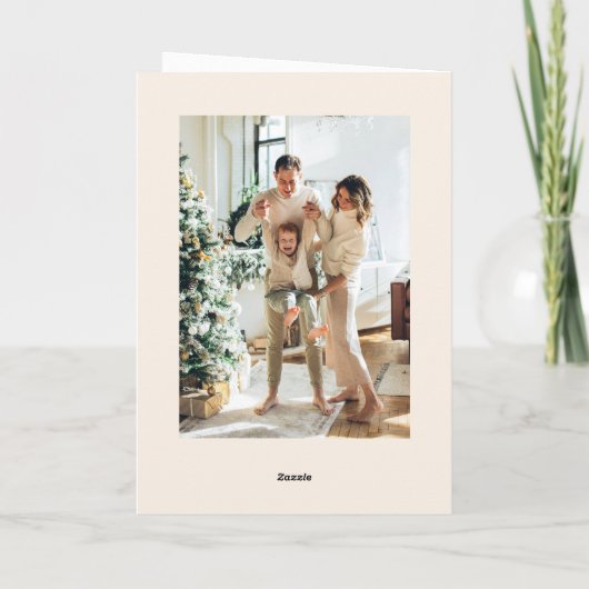 Whimsical 5 Foto Boho Rode Kerstboog lint Feestdagen Kaart (Achterkant)