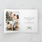 Whimsical 5 Foto Boho Rode Kerstboog lint Feestdagen Kaart (Binnen)