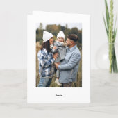 Whimsical 5 foto stoffige blauwe kerstboog lint feestdagen kaart (Achterkant)