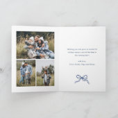 Whimsical 5 foto stoffige blauwe kerstboog lint feestdagen kaart (Binnen)