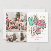 Whimsical 6 Photo  Ho Ho Ho Christmas Family  Feestdagenkaart (Voorkant)