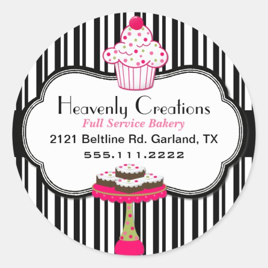 Whimsical aangepaste bakkerij Sticker (Voorkant)