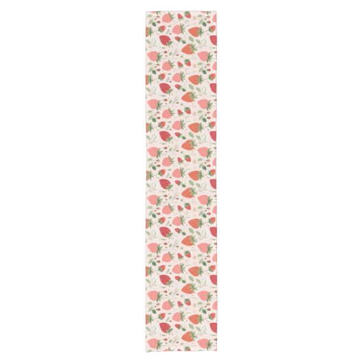 Whimsical Aardbeien Party Table Runner Korte Tafelloper (Voorkant)
