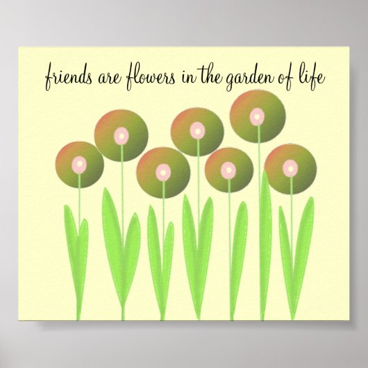 Whimsical Aardetone Bloemen met Spreuk Poster (Voorkant)
