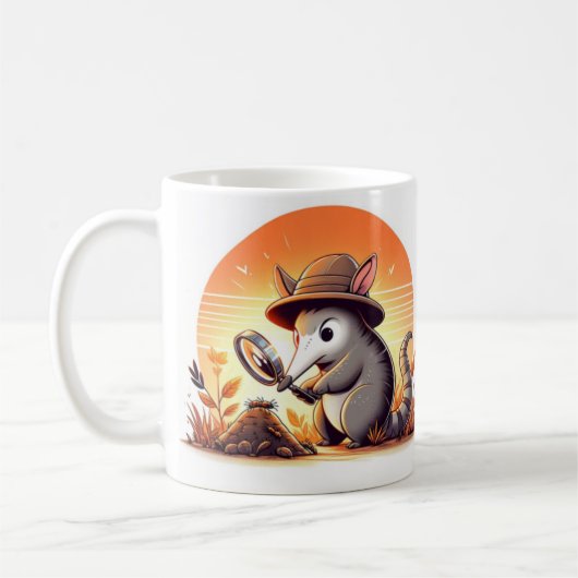 Whimsical Aardvark Mok voor Dierenvrienden (Links)