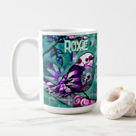 Whimsical Abstract Bird Floral Personalized Koffiemok