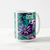 Whimsical Abstract Bird Floral Personalized Koffiemok (Voorkant rechts)
