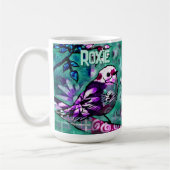 Whimsical Abstract Bird Floral Personalized Koffiemok (Links)