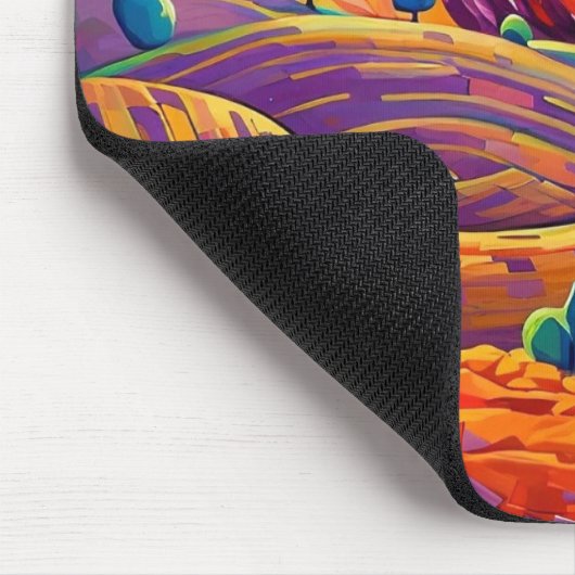 Whimsical Abstract Boerderij Landschap Muismat (Hoek)