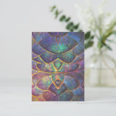 Whimsical Abstract Dragon Scales Cool Fractal Art Briefkaart (Staand voorkant)