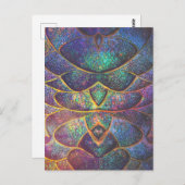 Whimsical Abstract Dragon Scales Cool Fractal Art Briefkaart (Voorkant / Achterkant)