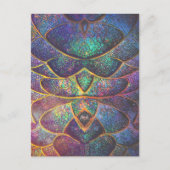 Whimsical Abstract Dragon Scales Cool Fractal Art Briefkaart (Voorkant)