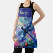 Whimsical Abstract Dragonfly Bloemen gepersonalise Schort (Insitu)