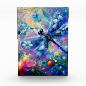 Whimsical Abstract Dragonfly Floral Blauwgroen Bla Fotoblokken (Voorkant)
