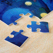 Whimsical Abstract Dragonfly Floral Blauwgroen Bla Legpuzzel (Zijkant)