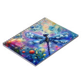 Whimsical Abstract Dragonfly Floral Blauwgroen Bla Notitieboek (Linkerzijde)