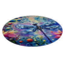 Whimsical Abstract Dragonfly Floral Blauwgroen Bla
