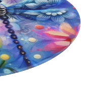 Whimsical Abstract Dragonfly Floral Blauwgroen Bla Snijplank (Hoek)