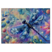Whimsical Abstract Dragonfly Floral Blauwgroen Bla Snijplank (Voorkant)