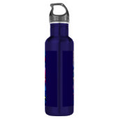 Whimsical Abstract Dragonfly Floral Blauwgroen Bla Waterfles (Achterkant)