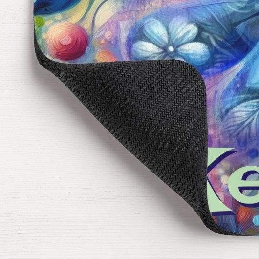 Whimsical Abstract Dragonfly Floral Personalized Muismat (Hoek)