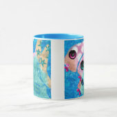 Whimsical Abstract Fish Beach Nautisch Blauwgroen Mok (Midden)