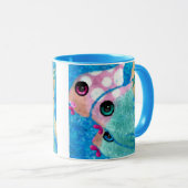 Whimsical Abstract Fish Beach Nautisch Blauwgroen  Mok (Voorkant rechts)