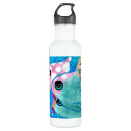 Whimsical Abstract Fish Beach Nautisch Blauwgroen  Waterfles