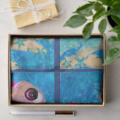 Whimsical Abstract Fish Nautical Coastal Decoupage Tissuepapier (Geschenk)