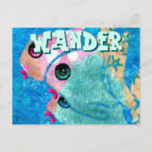 Whimsical Abstract Fish Trio Blue Personalized Briefkaart (Voorkant)