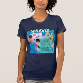 Whimsical Abstract Fish Trio Blue Personalized T-shirt