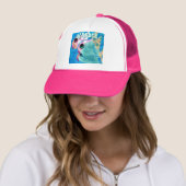 Whimsical Abstract Fish Trio Blue Personalized Trucker Pet (In situ)