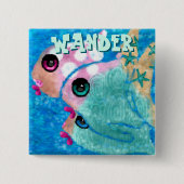 Whimsical Abstract Fish Trio Blue Personalized Vierkante Button 5,1 Cm (Voorkant)