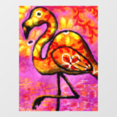 Whimsical Abstract Flamingo Roze Venster Cling Raamsticker (Vel)