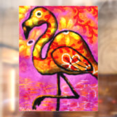 Whimsical Abstract Flamingo Roze Venster Cling Raamsticker (Vel 2)