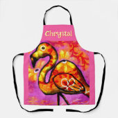 Whimsical Abstract Flamingo Vogel Persoonlijk Schort (Voorkant)