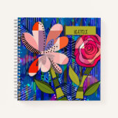 Whimsical Abstract Floral Custom Text Notitieboek (Voorkant)