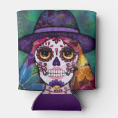 Whimsical Abstract Floral Hippie Sugar Skull Blikjeskoeler (Achterkant)